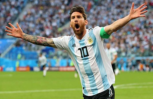 Hình ảnh Messi trong một trận đấu quốc tế